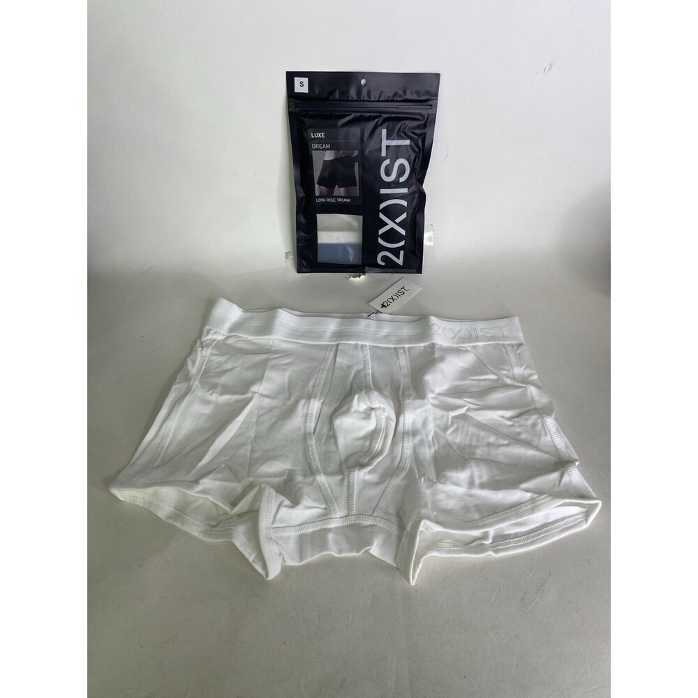 2xist Luxe Dream Low Rise Trunk Boxer Briefs White Mens Size S